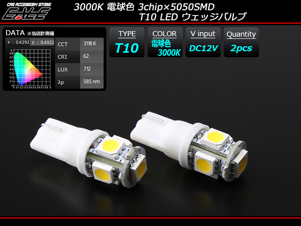 青2個 ブルー2個セット 用途多数 LEDバルブ T10 ウェッジ ５連SMD 通販