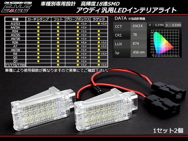 アウディ S3 S4 S5 S6 Q5 Q6 等 汎用 LED インテリアランプ ルームランプ R-178