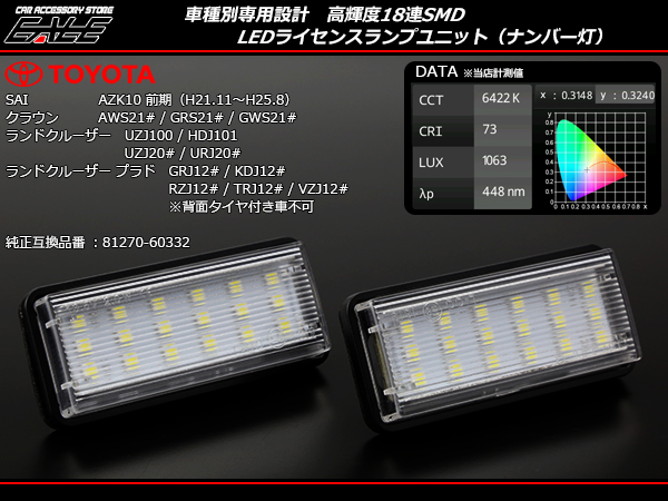 210系 クラウン ハイブリッドも対応 LED ライセンスランプ ナンバー灯 R-219