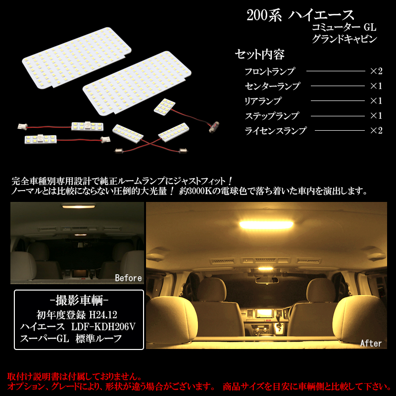 贈物 匿名発送 200系ハイエース LED 室内灯 電球色