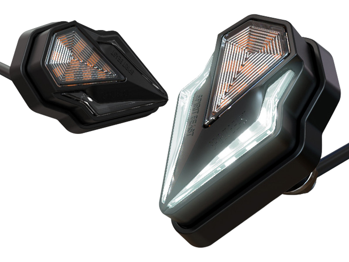 LED サイドマーカー ウインカー連動可 デイライト DRL マーカーランプ 3色 バイク 汎用 2個セット F-505