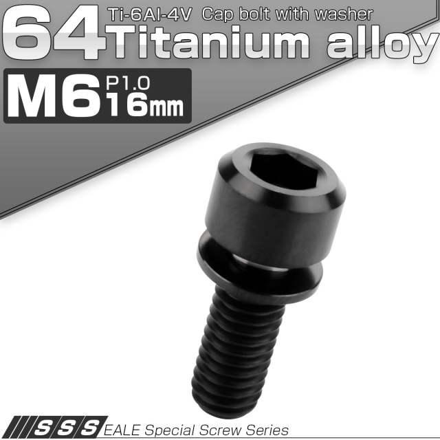 チタンボルト M5×16mm P0.8 ワッシャー付き キャップボルト 六角穴
