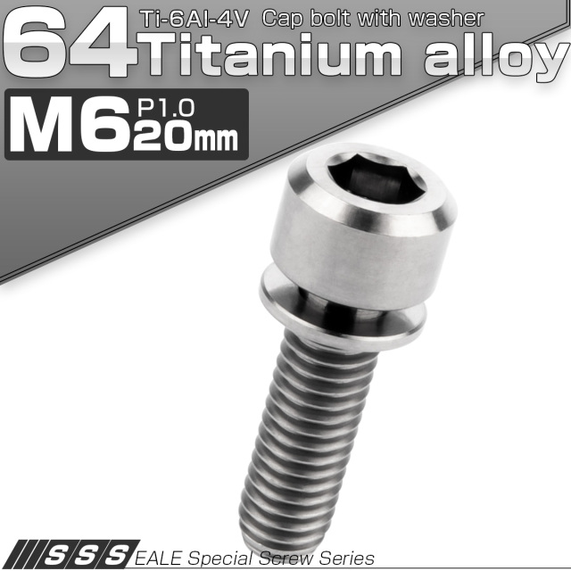 チタンボルト M6×16mm P1.0 ワッシャー付き キャップボルト 六角穴